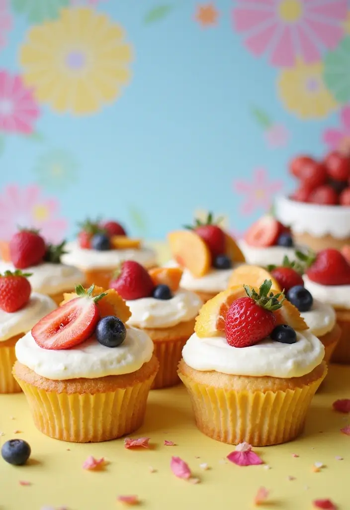 25 Birthday Cupcake Ideas That Steal the Show - 15. Fruit Tart Cupcakes