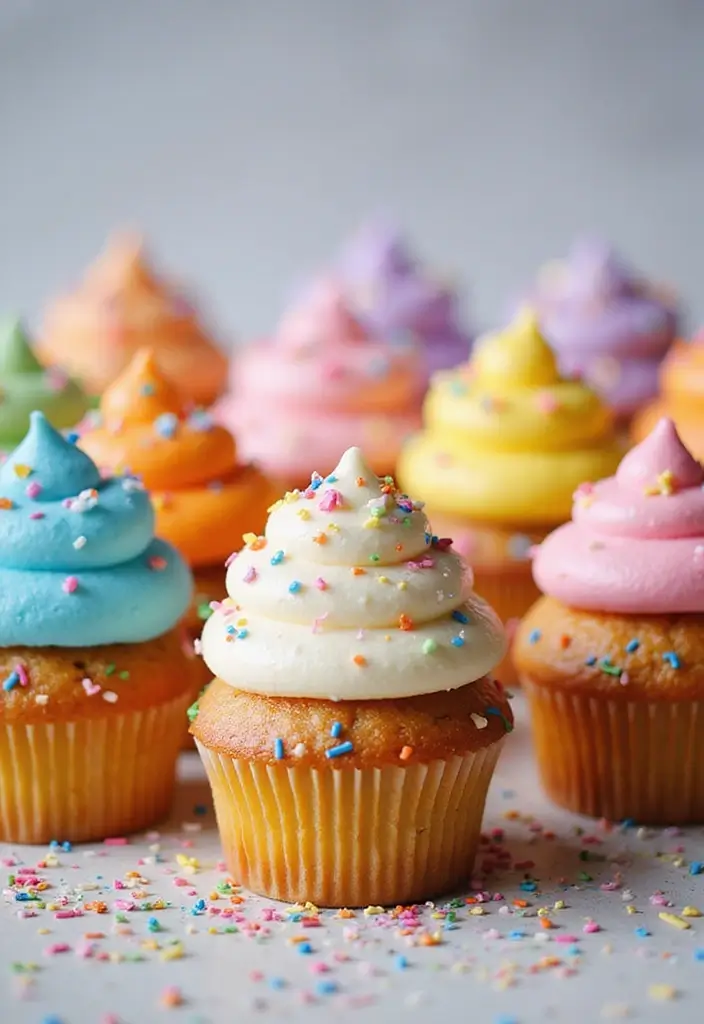 25 Birthday Cupcake Ideas That Steal the Show - 17. Colorful Confetti Cupcakes