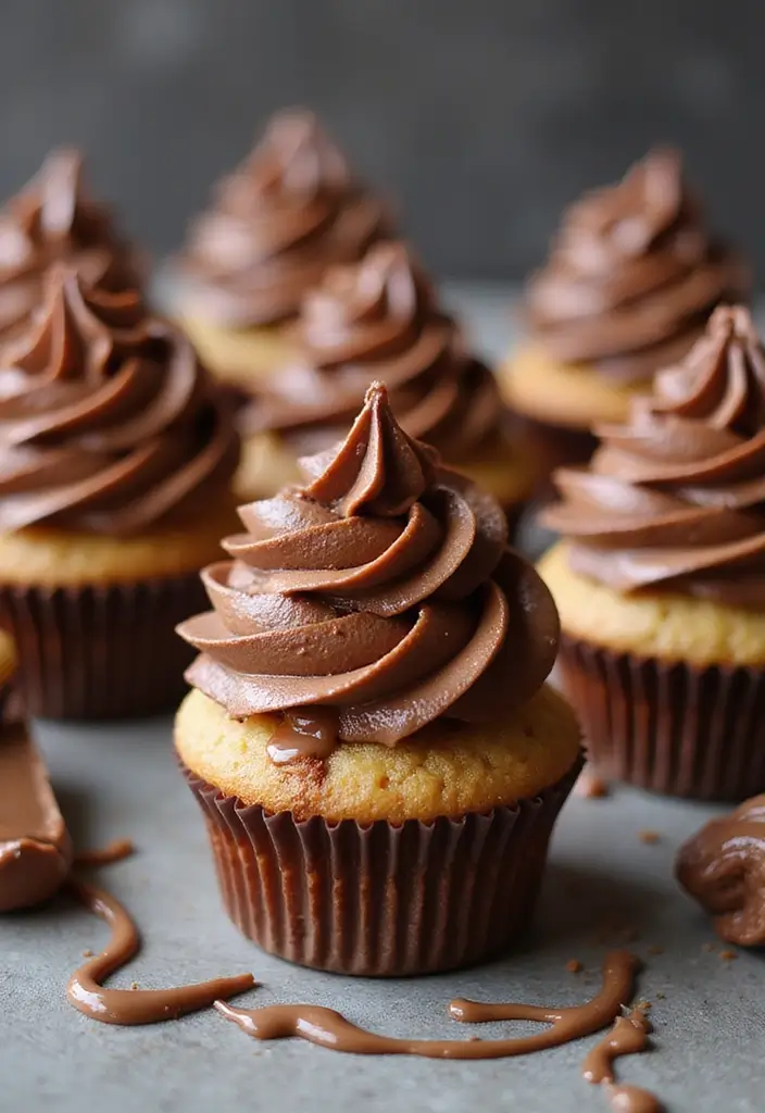 25 Birthday Cupcake Ideas That Steal the Show - 21. Nutella Swirl Cupcakes