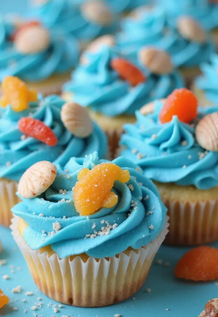 25 Birthday Cupcake Ideas That Steal the Show - 3. Under the Sea Cupcakes