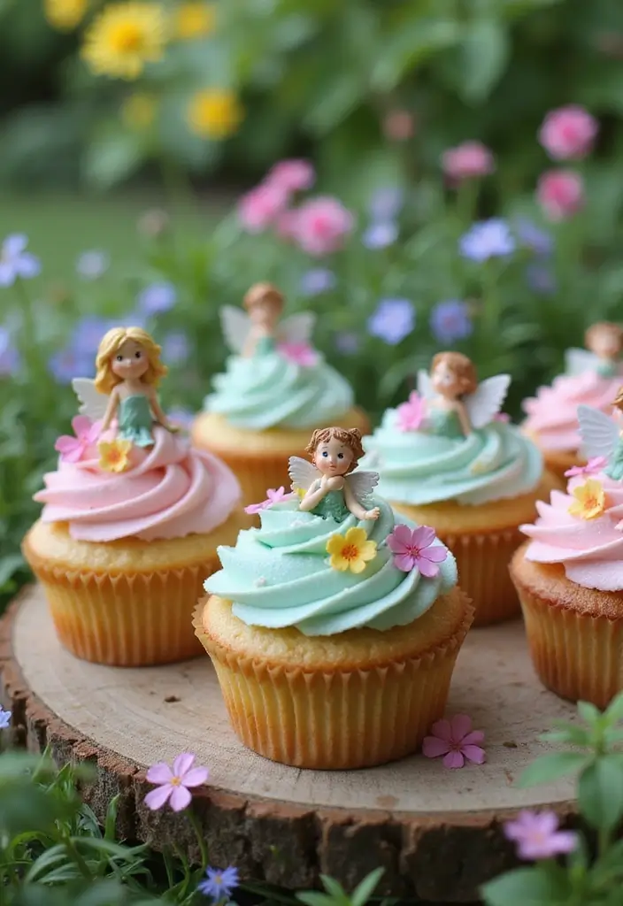 25 Birthday Cupcake Ideas That Steal the Show - 6. Fairy Garden Cupcakes