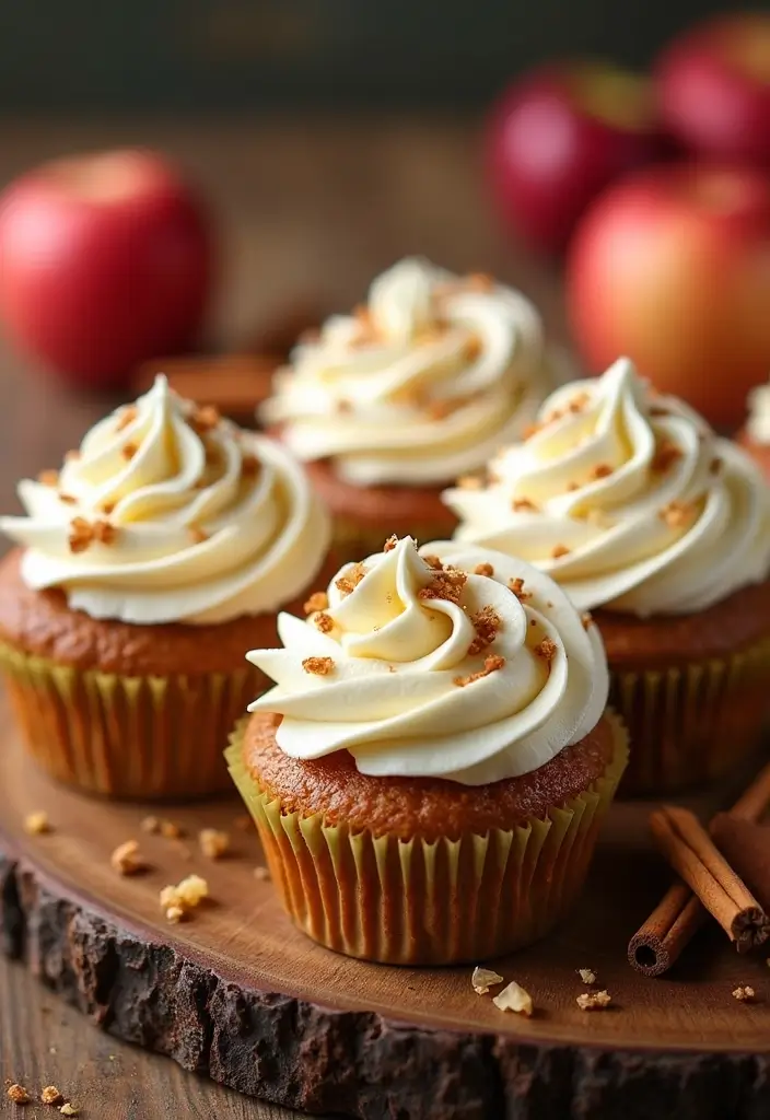 25 Christmas Cupcake Ideas That’ll Wow Your Holiday Guests - 12. Spiced Apple Cupcakes