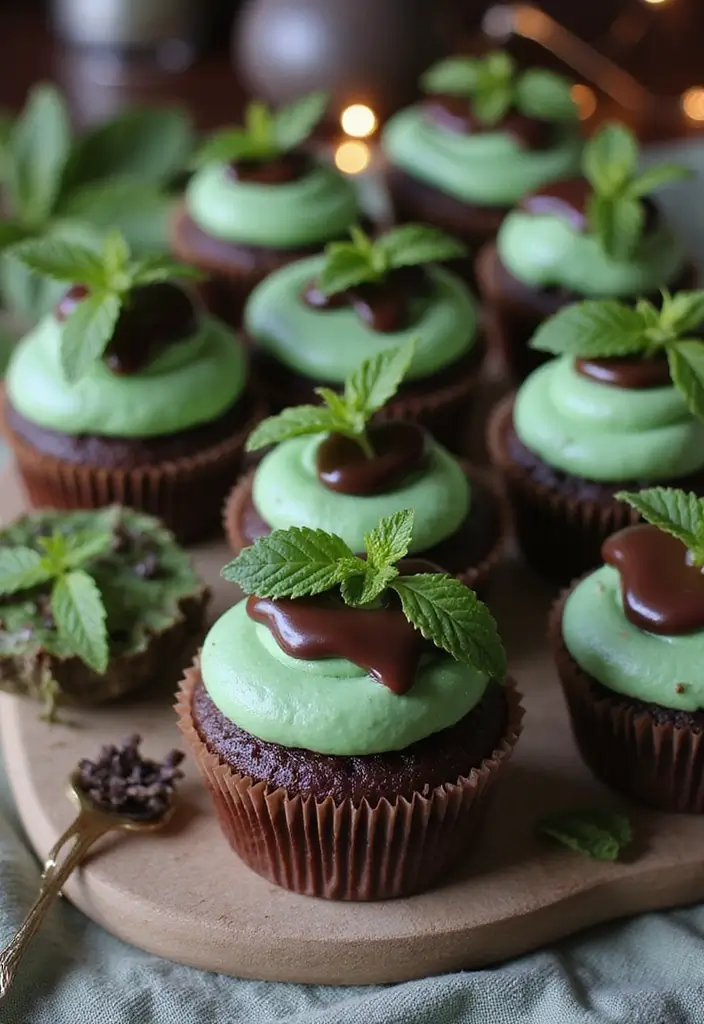 25 Christmas Cupcake Ideas That’ll Wow Your Holiday Guests - 15. Chocolate Mint Cupcakes