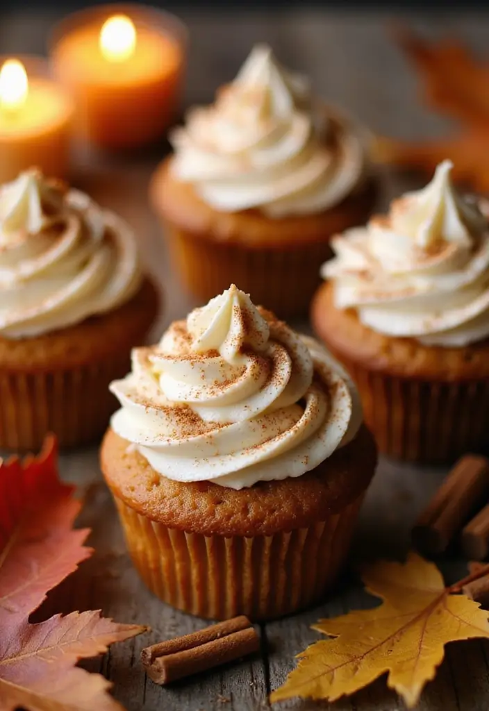 25 Christmas Cupcake Ideas That’ll Wow Your Holiday Guests - 21. Pumpkin Spice Cupcakes