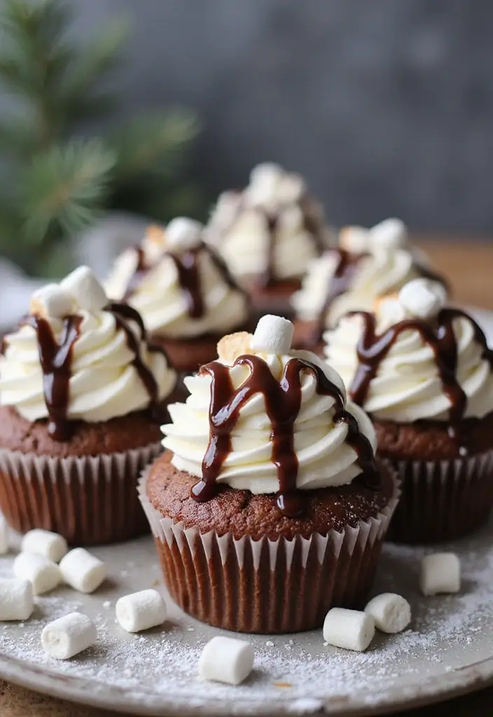 25 Christmas Cupcake Ideas That’ll Wow Your Holiday Guests - 6. Hot Cocoa Cupcakes