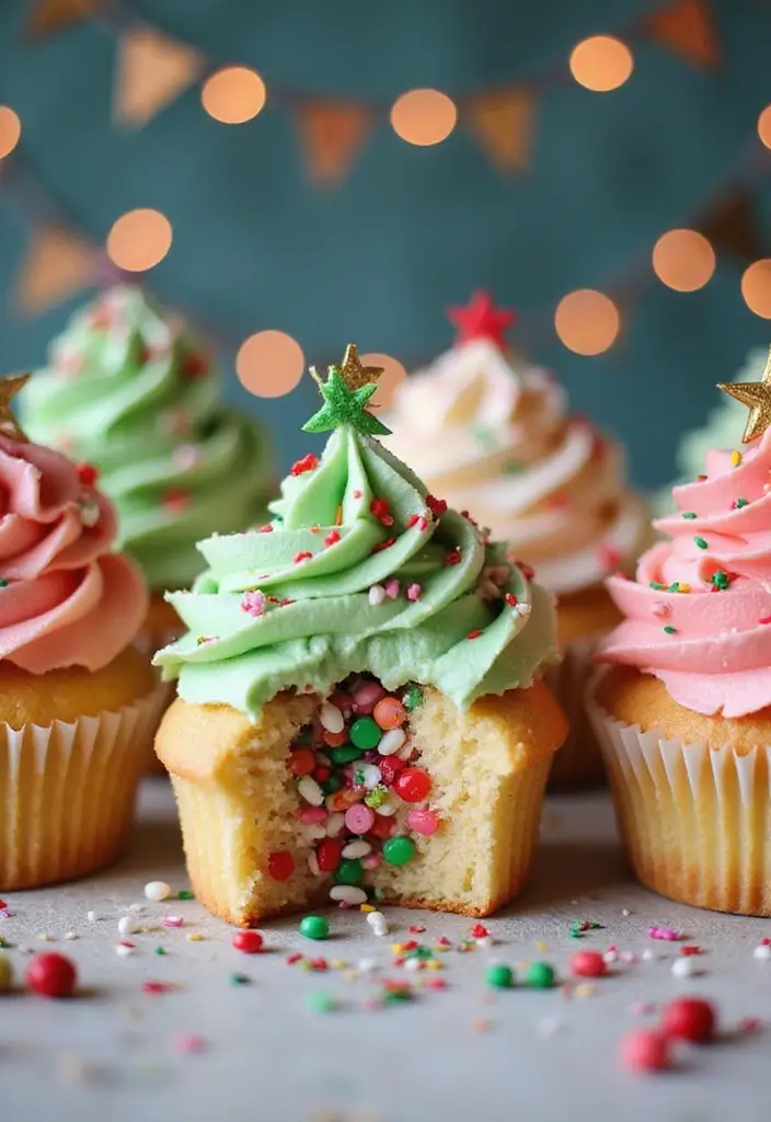 25 Christmas Cupcake Ideas That’ll Wow Your Holiday Guests - 7. Holiday Surprise Cupcakes