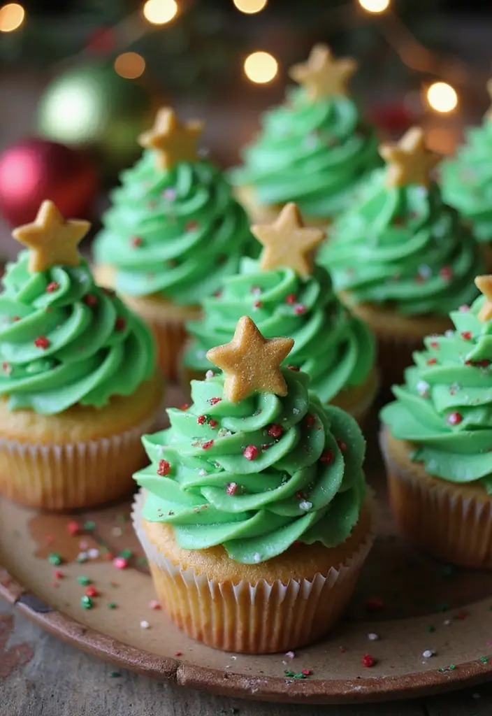 25 Christmas Cupcake Ideas That’ll Wow Your Holiday Guests - 9. Christmas Tree Cupcakes