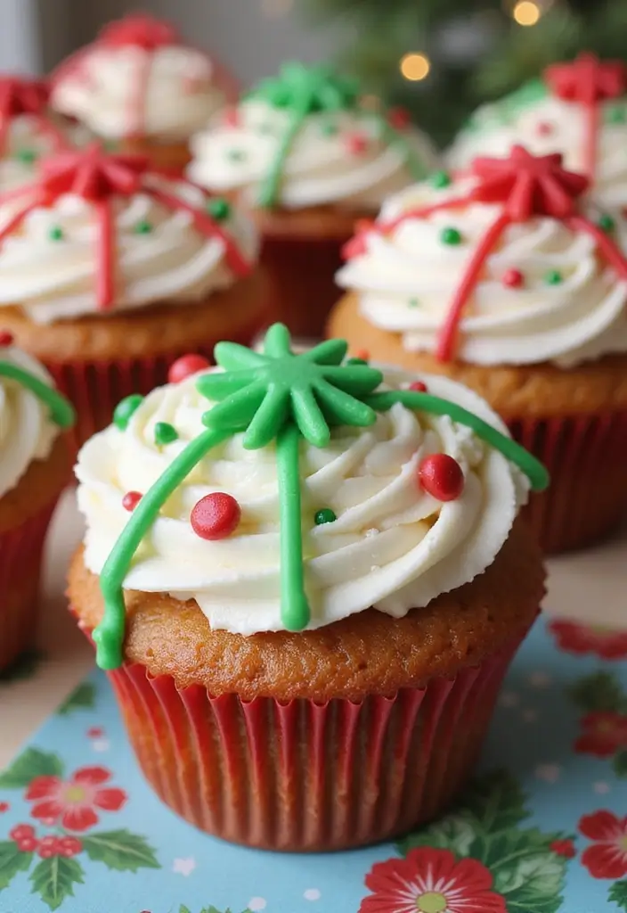 25 Creative Cupcake Cake Ideas That Make a Big Impression - 13. Christmas Present Cupcakes