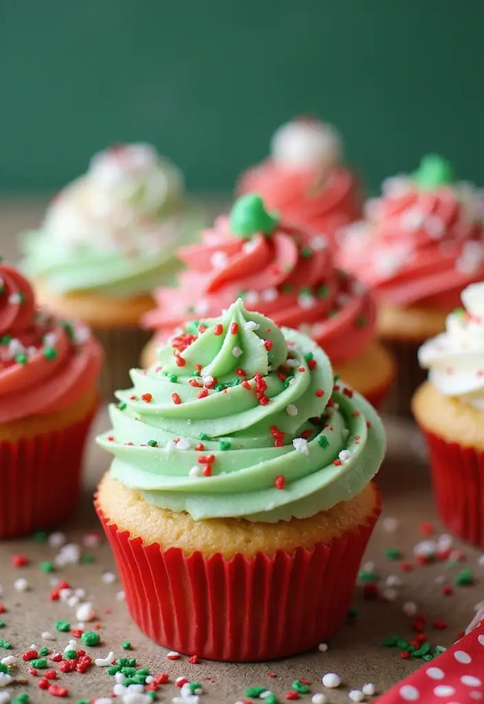 25 Creative Cupcake Cake Ideas That Make a Big Impression - 16. Holiday Sprinkles Cupcake Cake