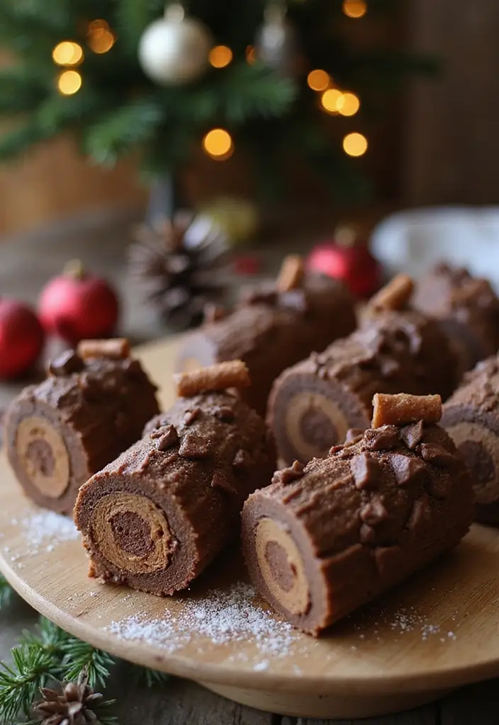 25 Creative Cupcake Cake Ideas That Make a Big Impression - 19. Yule Log Cupcake Cake