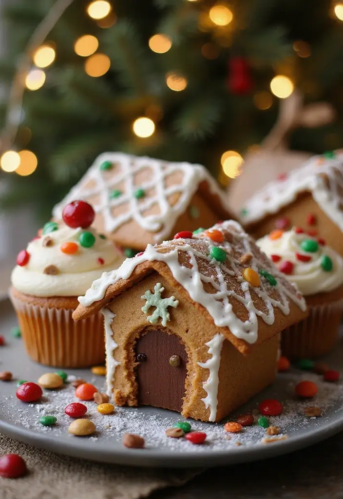 25 Creative Cupcake Cake Ideas That Make a Big Impression - 2. Gingerbread House Cupcakes
