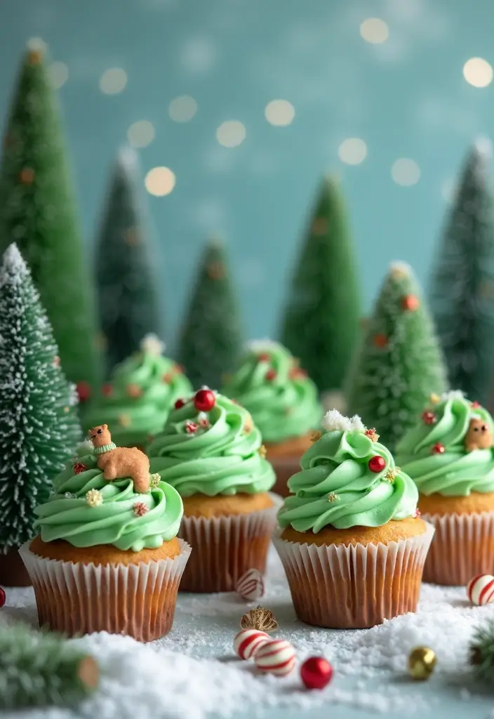 25 Creative Cupcake Cake Ideas That Make a Big Impression - 22. Festive Forest Cupcake Cake