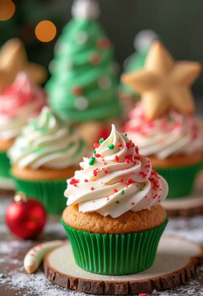 25 Creative Cupcake Cake Ideas That Make a Big Impression - 23. Christmas Cookie Decorating Cupcake Cake