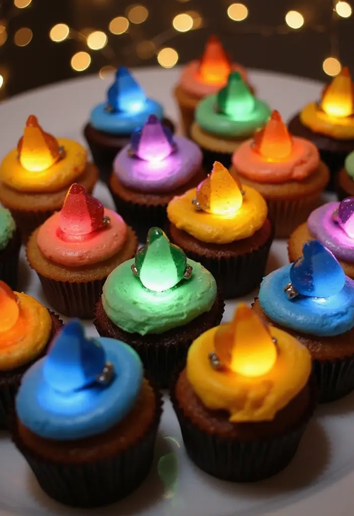 25 Creative Cupcake Cake Ideas That Make a Big Impression - 6. Christmas Lights Cupcake Cake