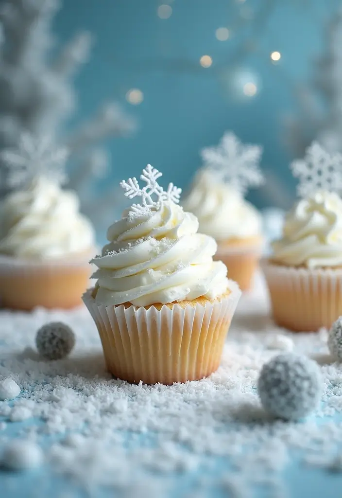 25 Creative Cupcake Cake Ideas That Make a Big Impression - 7. Winter Wonderland Cupcakes