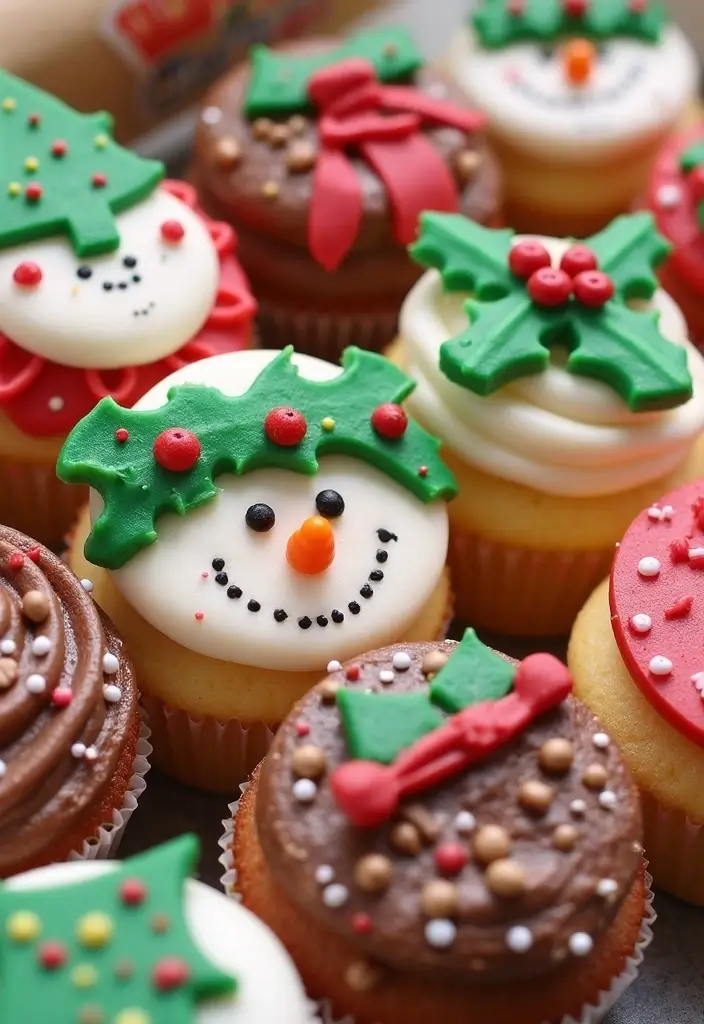 25 Cupcake Birthday Decorating Ideas That Wow Every Guest - 15. Holiday Themed Cupcakes