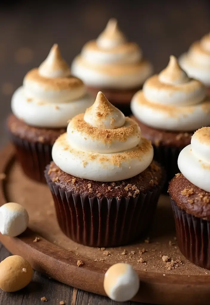 25 Cupcake Birthday Decorating Ideas That Wow Every Guest - 18. S'mores Cupcakes