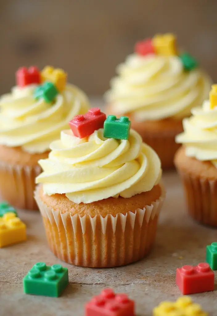 25 Cupcake Birthday Decorating Ideas That Wow Every Guest - 20. Lego Cupcakes