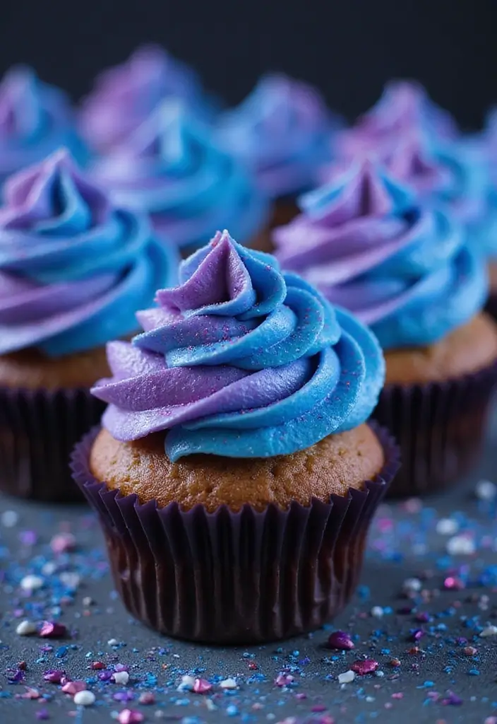 25 Cupcake Birthday Decorating Ideas That Wow Every Guest - 23. Galaxy Cupcakes