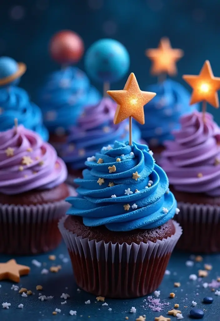 25 Cupcake Birthday Decorating Ideas That Wow Every Guest - 3. Outer Space Cupcakes