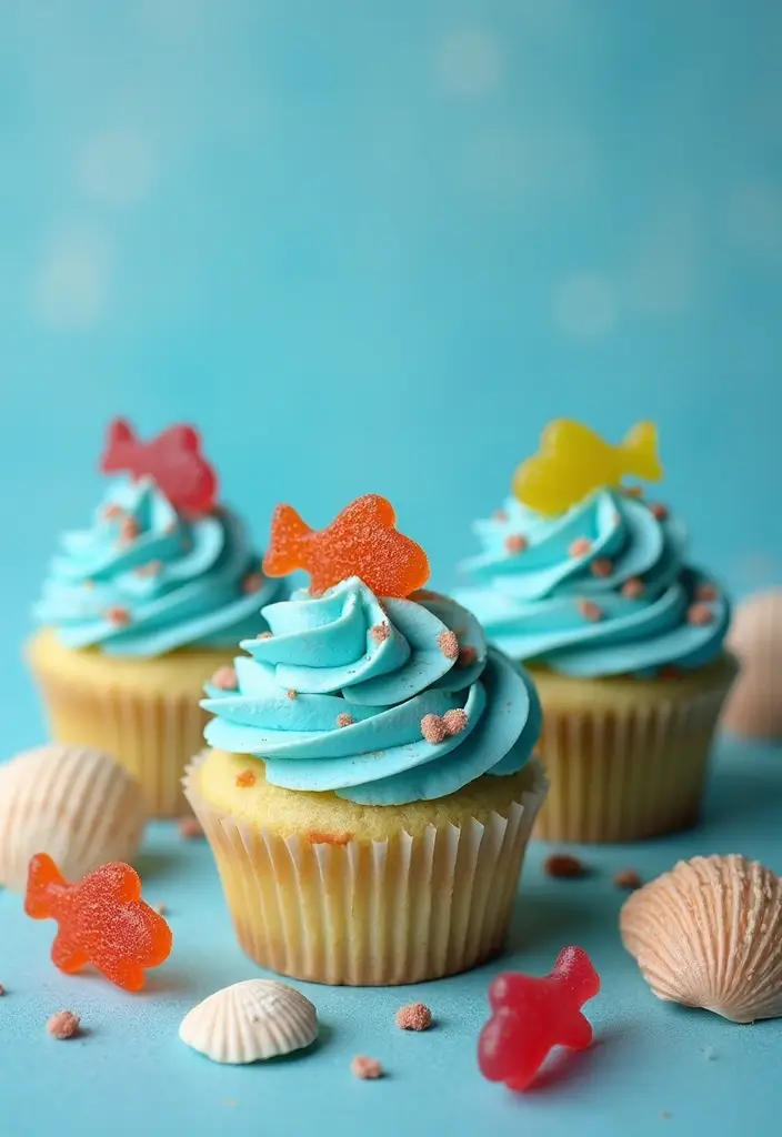 25 Cupcake Birthday Decorating Ideas That Wow Every Guest - 4. Under the Sea Cupcakes