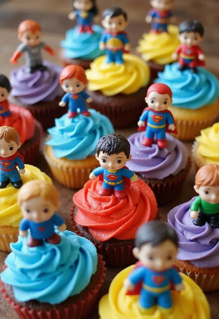 25 Cupcake Birthday Decorating Ideas That Wow Every Guest - 6. Superhero Cupcakes
