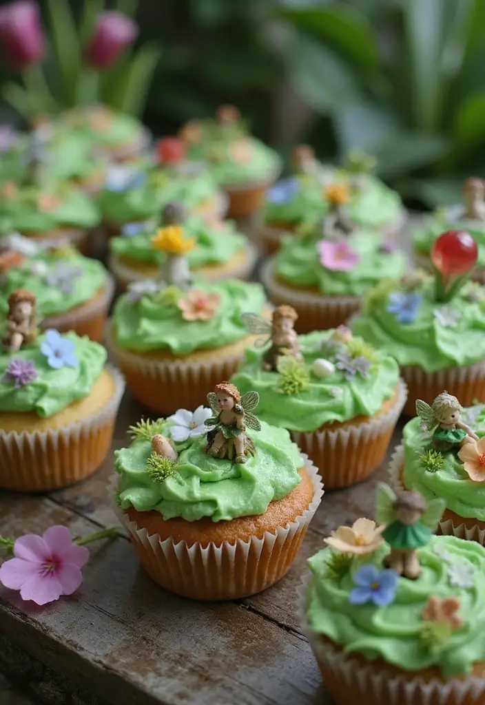 25 Cupcake Birthday Decorating Ideas That Wow Every Guest - 7. Fairy Garden Cupcakes