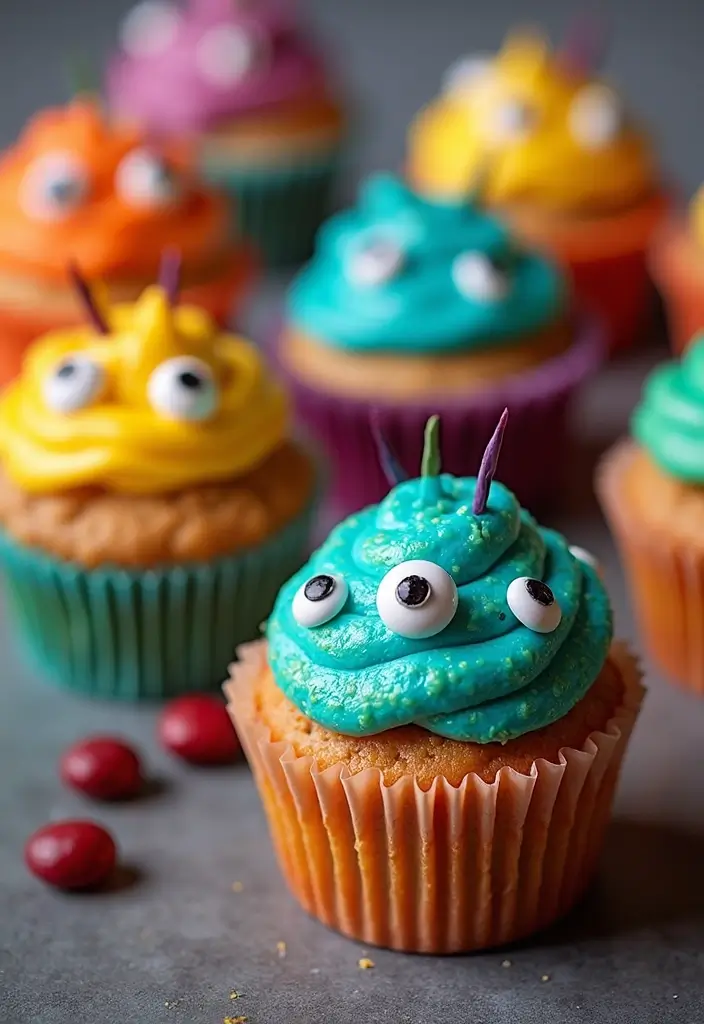 25 Cupcake Birthday Decorating Ideas That Wow Every Guest - 8. Monster Cupcakes