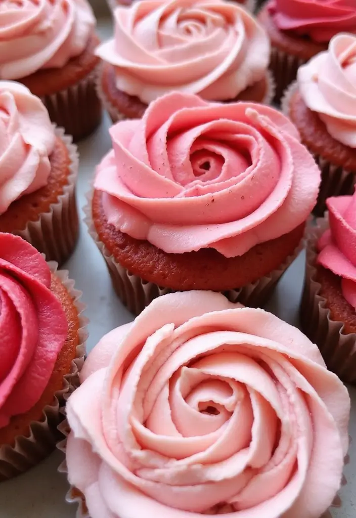 25 Cupcake Bouquet Ideas That Look Like Real Flowers - 1. Classic Buttercream Rose Cupcakes