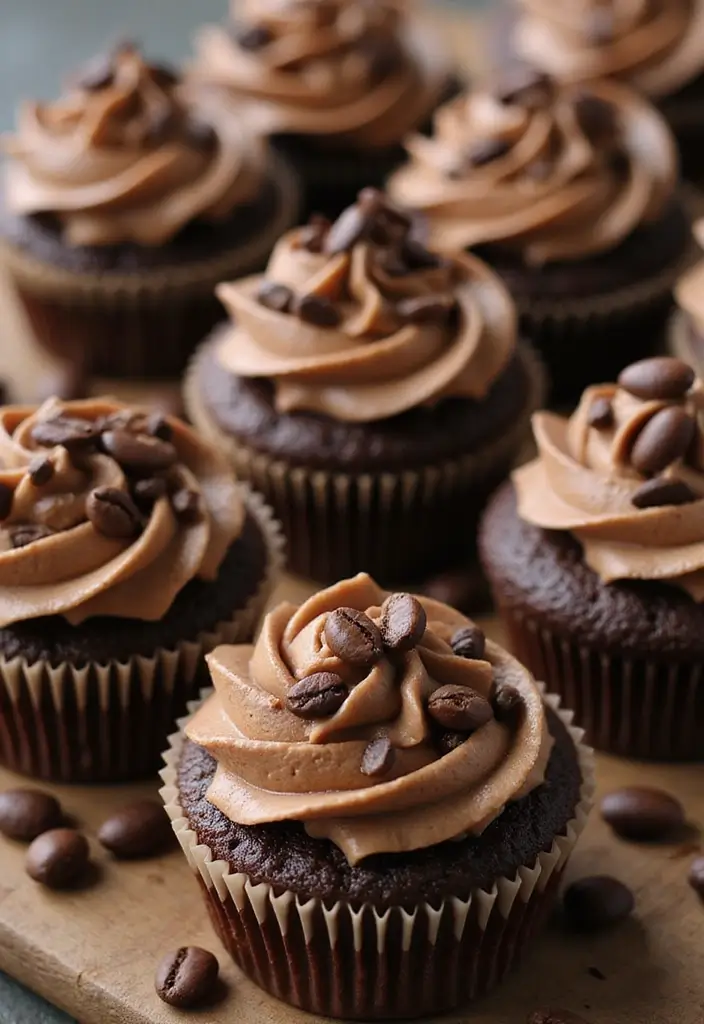25 Cupcake Bouquet Ideas That Look Like Real Flowers - 16. Mocha Cupcakes with Espresso Frosting