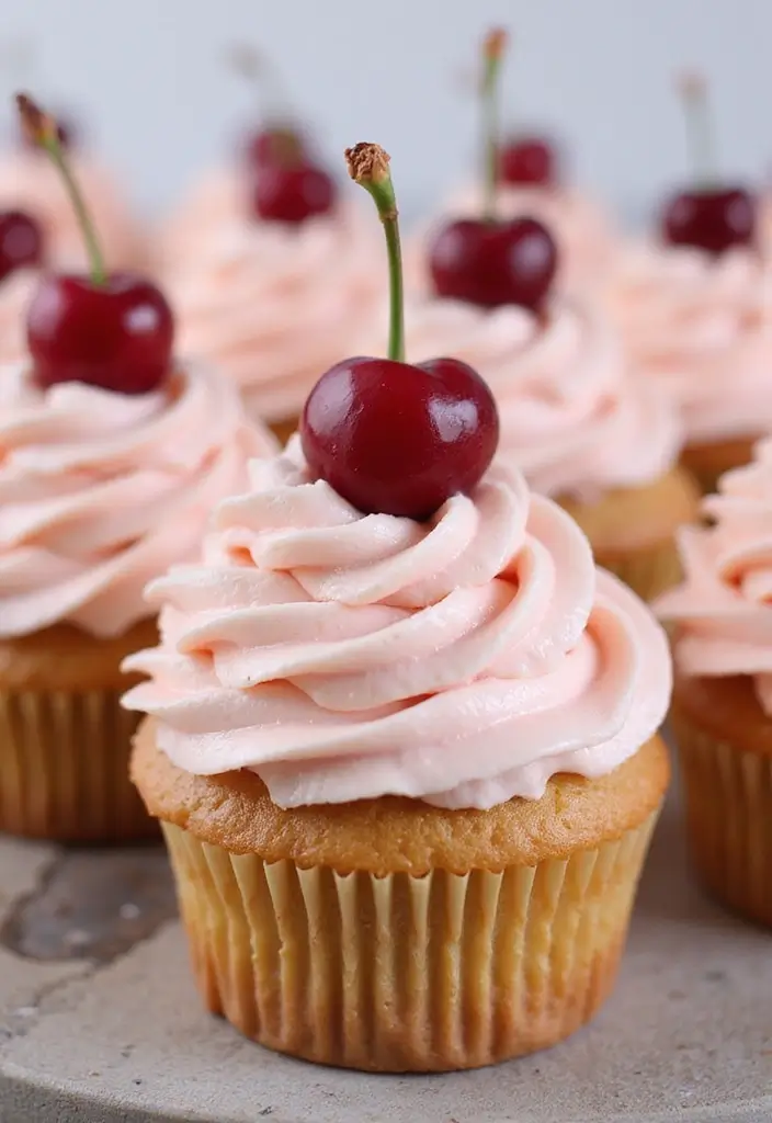 25 Cupcake Bouquet Ideas That Look Like Real Flowers - 22. Cherry Almond Cupcakes