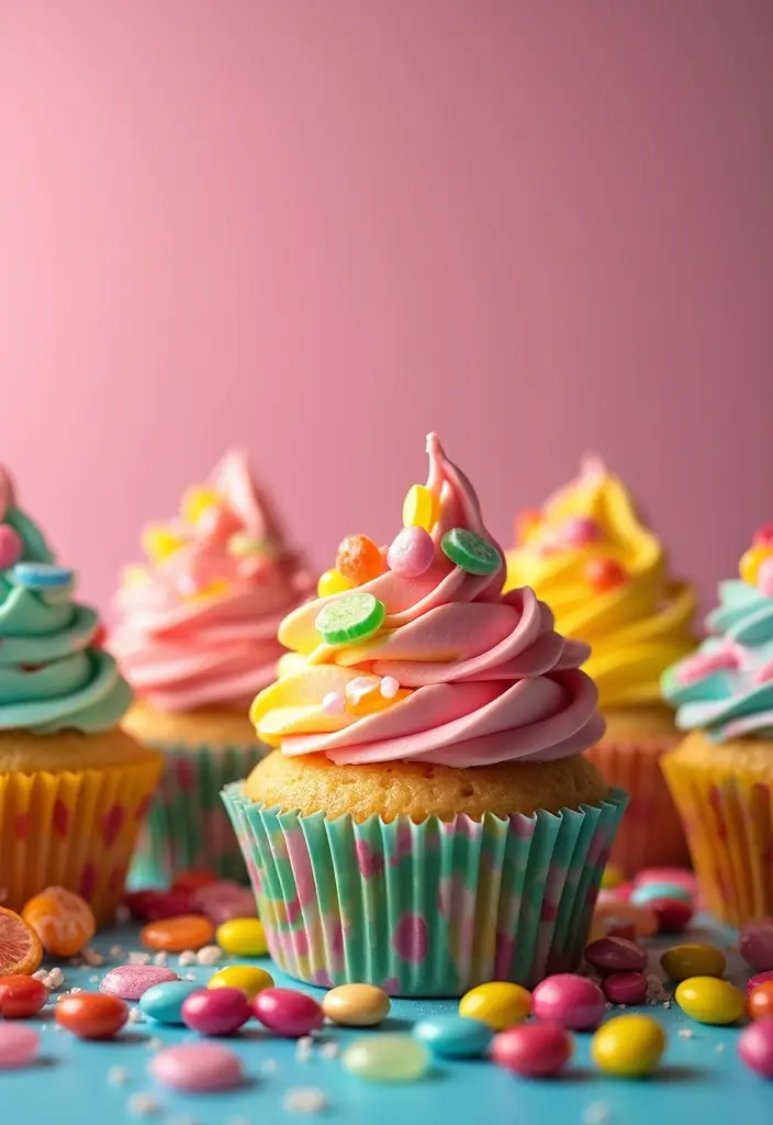 25 Cupcake Decorating Ideas to Try with Kids This Weekend - 11. Candy Land Cupcakes