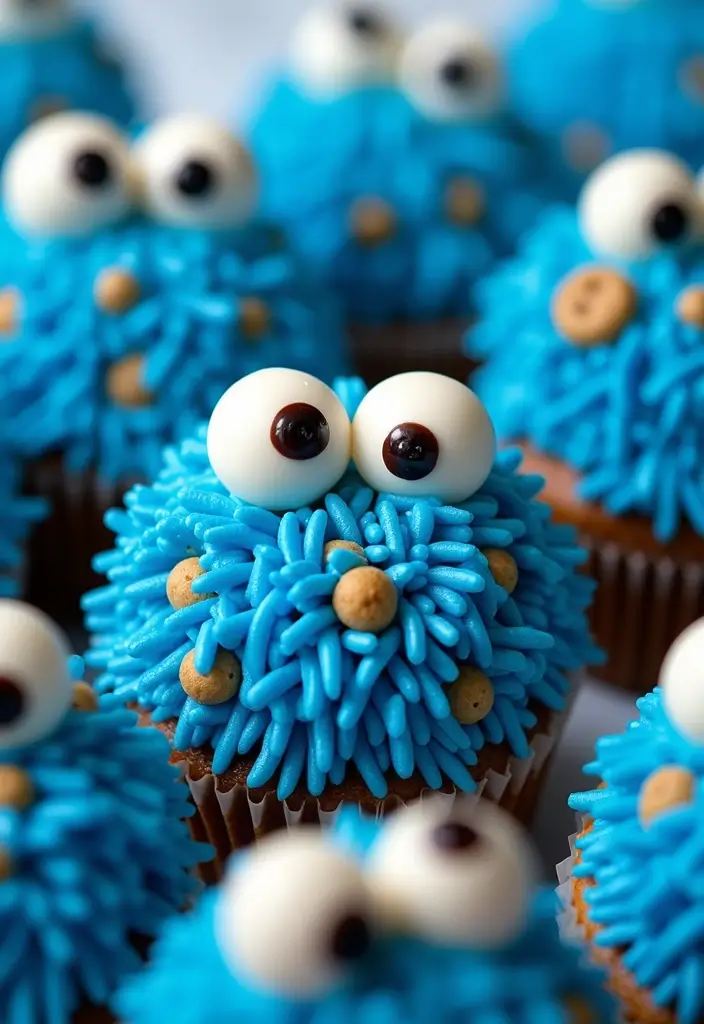 25 Cupcake Decorating Ideas to Try with Kids This Weekend - 2. Cookie Monster Cupcakes