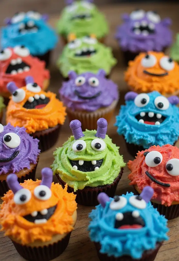 25 Cupcake Decorating Ideas to Try with Kids This Weekend - 5. Monster Cupcakes
