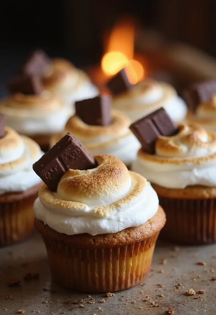 25 Cupcake Decorating Ideas to Try with Kids This Weekend - 7. S'mores Cupcakes