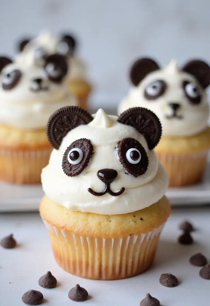 25 Cupcake Decorating Ideas to Try with Kids This Weekend - 9. Panda Cupcakes