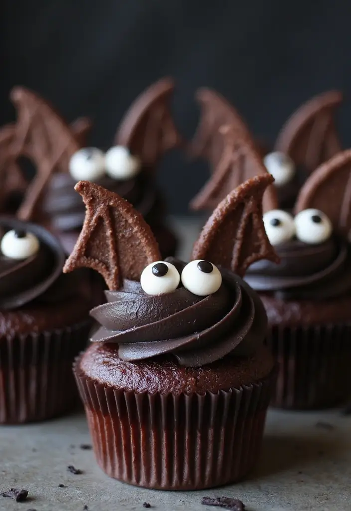 25 Cupcake Decoration Ideas You’ll Want to Try This Weekend - 13. Bat Cupcakes