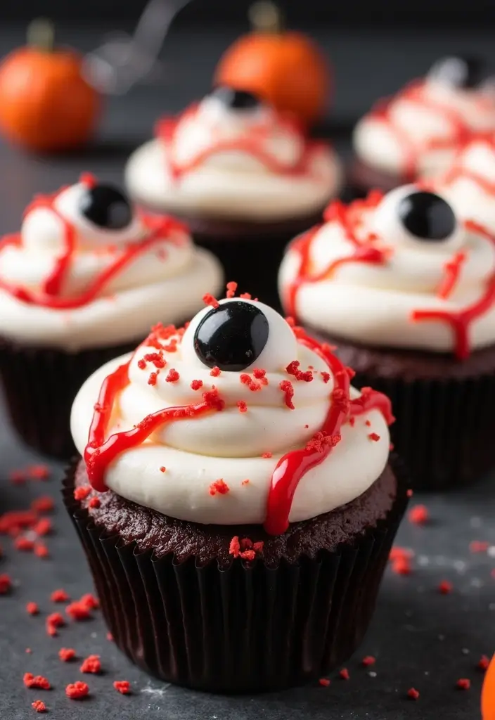 25 Cupcake Decoration Ideas You’ll Want to Try This Weekend - 9. Eyeball Cupcakes