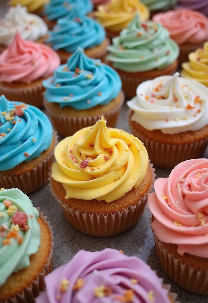 25 Cupcake Icing Ideas That Make Every Bite Picture-Perfect - 10. Layered Icing Technique