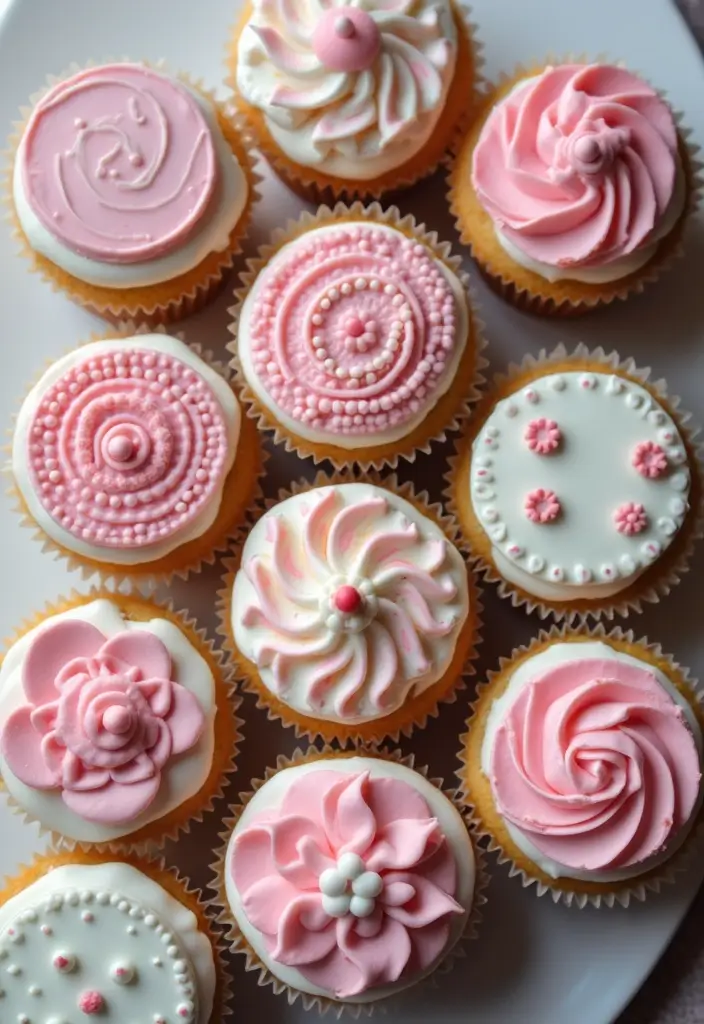 25 Cupcake Icing Ideas That Make Every Bite Picture-Perfect - 11. Piping Techniques with Stencils