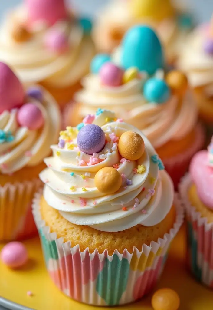 25 Cupcake Icing Ideas That Make Every Bite Picture-Perfect - 12. Candy Toppers Galore