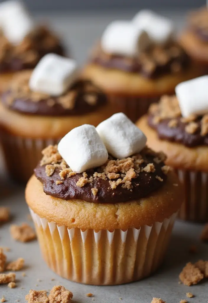 25 Cupcake Icing Ideas That Make Every Bite Picture-Perfect - 17. S’mores Inspired Cupcakes