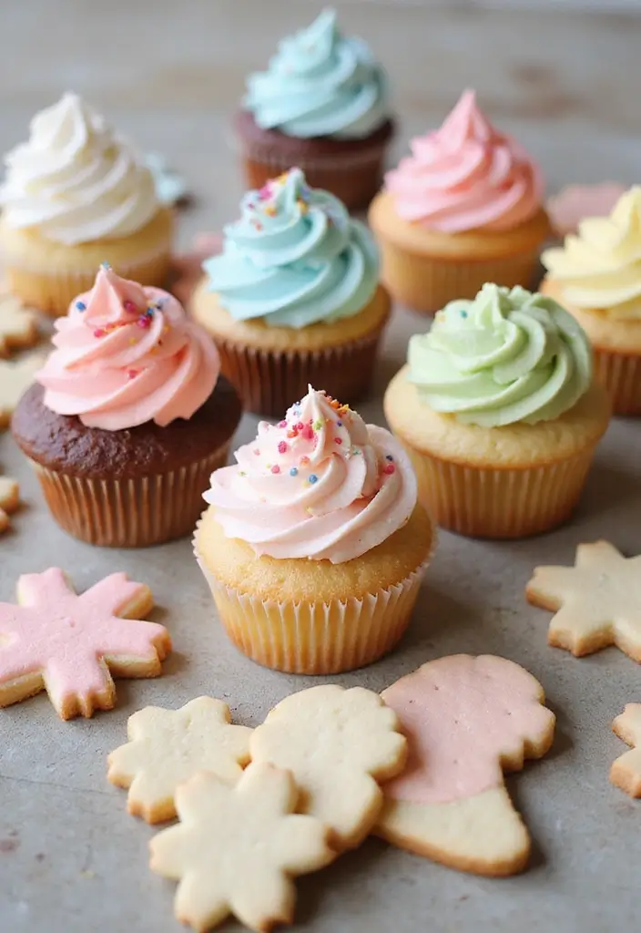 25 Cupcake Icing Ideas That Make Every Bite Picture-Perfect - 18. Spritz Cookies & Cupcake Fusion
