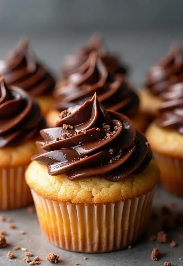 25 Cupcake Icing Ideas That Make Every Bite Picture-Perfect - 2. Chocolate Ganache Drizzle