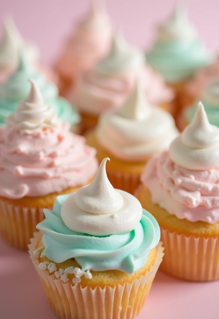 25 Cupcake Icing Ideas That Make Every Bite Picture-Perfect - 7. Meringue Kisses on Cupcakes