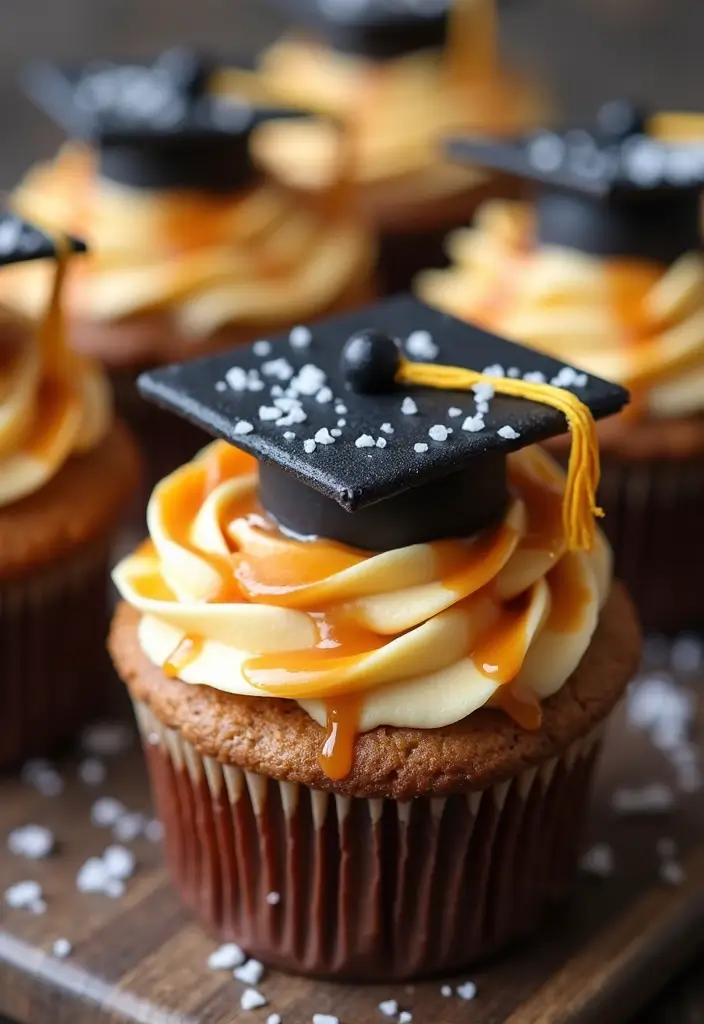 25 Cupcake Icing Ideas That Make Every Bite Picture-Perfect - 9. Caramel Drizzle with Sea Salt