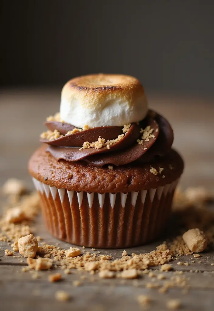 25 Cupcake Ideas for Kids’ Parties That Are Fun and Mess-Free - 13. S’mores Cupcake