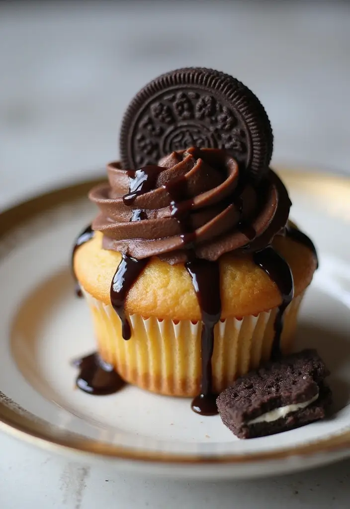 25 Cupcake Ideas for Kids’ Parties That Are Fun and Mess-Free - 17. Chocolate Topped Oreo Cupcake