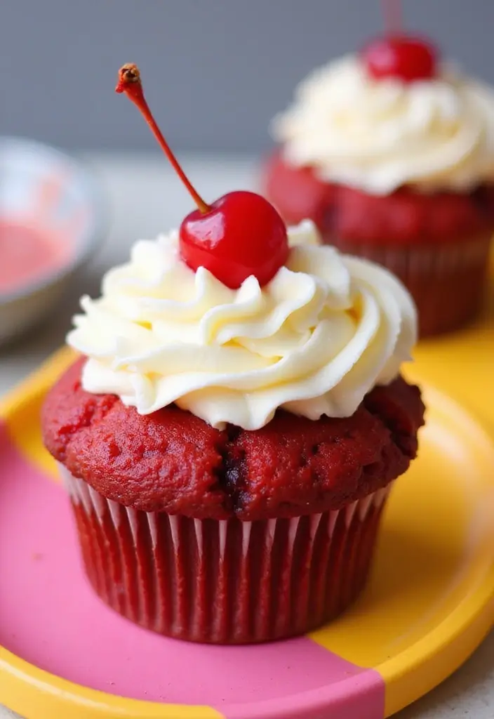 25 Cupcake Ideas for Kids’ Parties That Are Fun and Mess-Free - 19. Cherry Bomb Cupcake