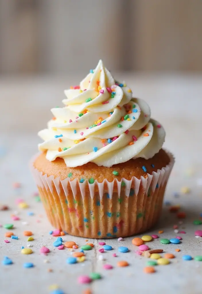 25 Cupcake Ideas for Kids’ Parties That Are Fun and Mess-Free - 23. Funfetti Cupcake
